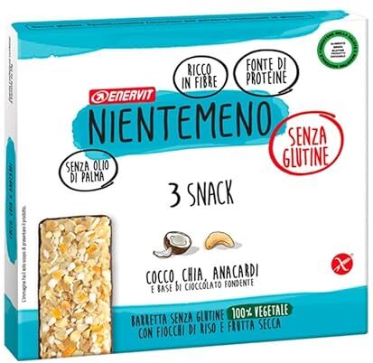 Enervit Barretta Cocco Chia e Anacardi Senza Glutine, 3 Pezzi