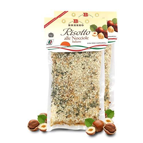 Brezzo Preparato Per Risotto Alle Nocciole Con Riso Carnaroli Italiano, 2 Buste Sottovuoto, Singola Busta: 300 Grammi (3/4 Porzioni)