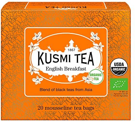 KUSMI TEA English Breakfast Bio Miscela di tè nero asiatico Confezione da 20 bustine di tè 40g