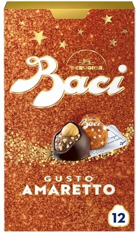 Perugina BACI  Amaretto Cioccolatini Fondenti ripieni al Gianduia, Scatola 150g