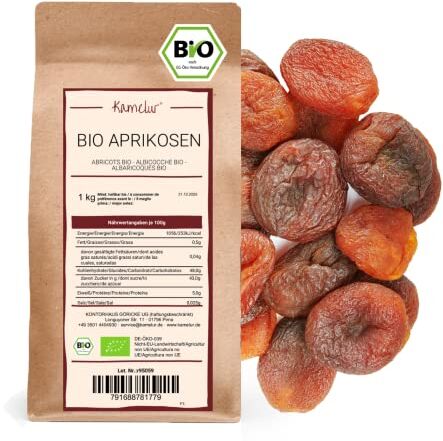 Kamelur Albicocche BIO Non Trattate, Albicocche Secche Non Solforate E Non Zuccherate, Di Una Morbidezza Straordinaria 1 Kg (Confezione Da 1)