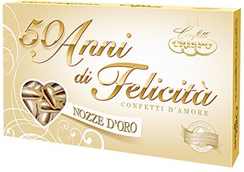 CRISPO CONFETTI  ORO 50 ANNI DI FELICITA' MANDORLA NATURALE INCARTATA NOZZE 500gr