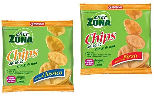 Enerzona Chips Variety Pack ● 10 Buste da 23g ● 5 gusto Classico + 5 gusto Pizza