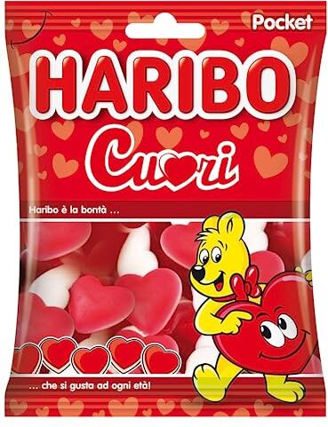 Generico Caramella Gommosa Haribo Cuori Gusto Alla Frutta 30 Bustine da 100 g