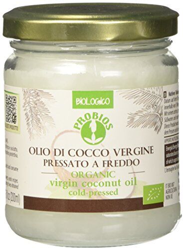 Probios Olio Vergine di Cocco Bio Pressato a freddo [Confezione da 3 x 200 ml]