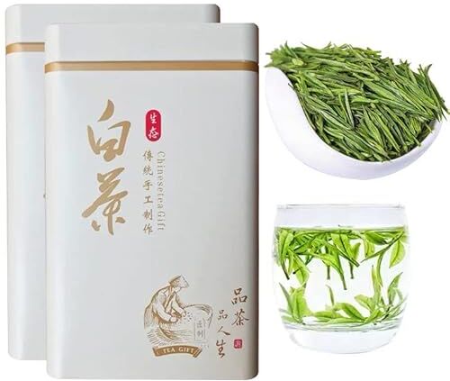 HELLOYOUNG Confezione regalo da 250 g di tè verde cinese biologico Anji sfuso di tè bianco An Ji Bai Cha