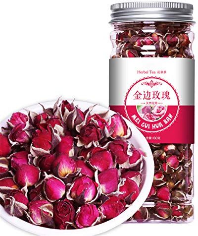 HELLOYOUNG Tè alle erbe cinese Fiore Tè alla frutta Tè alla rosa in scatola Seta dorata Crisantemo in bottiglia Nuovo tè profumato Sanità Fiori Tè verde salutare (60g Phnom Penh Rose)