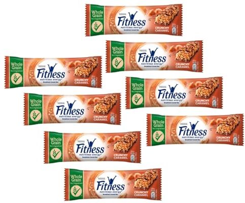 Nestlé Fitness Caramello Cereali   Barretta Cereali Colazione Frumento e Avena Integrali e Caramello Salato 8 Pezzo (188 Gr)