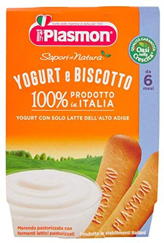 Plasmon Omogeneizzato di Yogurt Biscotto 2 Vasetti da 120g Totale: 240 g