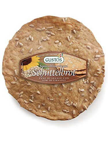 Gustos True Taste GUSTOS 6 confezioni di Pane tradizionale dell'Alto Adige "Schüttelbrot" di segale   con semi di girasole   fatto a mano, 150 g ciascuno. Croccante e leggero, facilmente digeribile.