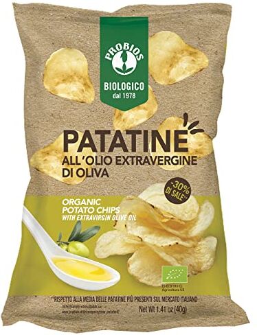 Probios Patatine all'Olio Extravergine di Oliva Bio Confezione da 25 x 40g