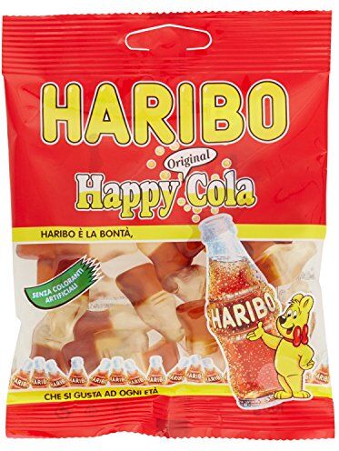 HARIBO Happy Cola, Caramelle Gommose al Gusto di Frutta e di Cola , 100 g [confezione da 6]