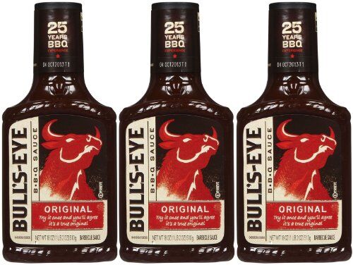 Bull s Eye BBQ salsa originale per barbecue, confezione da 3 pezzi, 3 bottiglie da 425 g