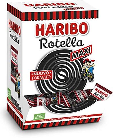 Generico Rotella Liquirizia Maxi Haribo Incartata Singolarmente (200 Pezzi) 1,5 KG CARAMELLA