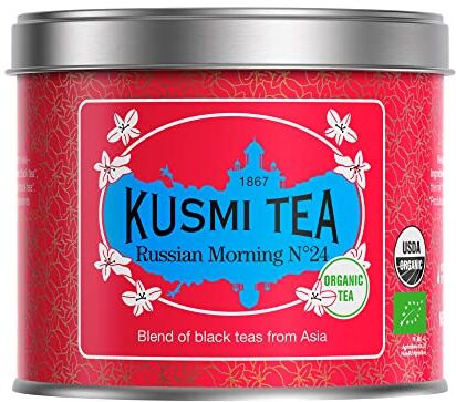 KUSMI TEA -Tè del mattino n°24 Bio Infuso di una miscela di tè neri d'Asia Scatola 100 g