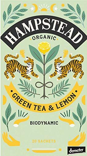 Generico Hampstead Tea   Tè Verde Biologico e Biodinamico con Limone 20 Bustine di Tè (40 Gr)