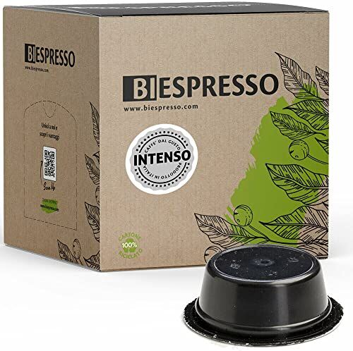 BIespresso 100 Capsule Compatibili LAVAZZA A MODO MIO Cialde Caffè, Miscela Intenso