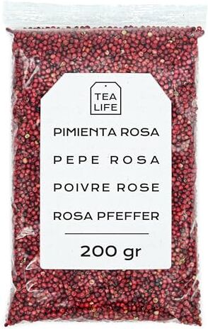 Tea Life Pepe Rosa in Grani 200gr Pepe Rosa Interi Pepe Rosa Sfuso (Pepe Rosa, 200 gr)