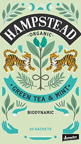 Generico Hampstead Tea   Tè Verde Biologico e Biodinamico con Menta 1 x 20 Bustine di Tè (40 Gr)