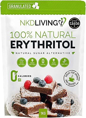 NKD Living Eritritolo 100% naturale 1 Kg granulato   Sostituto dello zucchero a ZERO Calorie