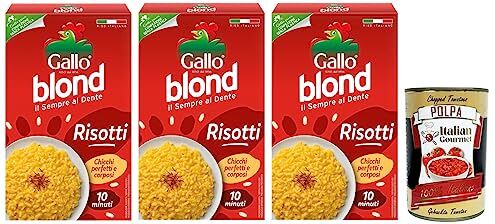 Riso Gallo Gallo Blond, Risotti 3 pezzi da 1 kg [3 kg]