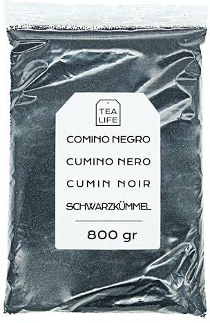 Tea Life Cumino Nero Semi 800gr Semi di Cumino Nero Intero Nigella Sativa Semi di Nigella Cumino Nero Sfuso (800 gr)