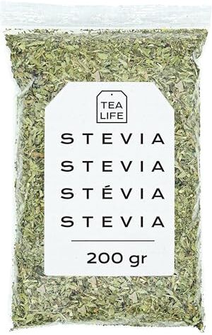 Tea Life Foglie di Stevia 200gr Stevia Foglie Essiccata Te di Stevia Stevia Sfuso (200 gr)