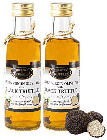 Generic Olio di Tartufo nero, Black truffle oil, Tartufo nero in Olio Extra Vergine di Oliva, Tuber aestivum Vitt, Utilizzato nei ristoranti e da cuochi Professionisti, Condimento gourmet 2 x 100ml