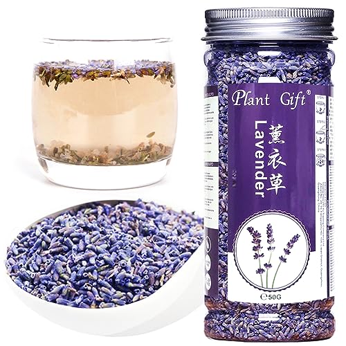 Plant Gift Lavender Tea 薰衣草 Perfect For Tea. 100% Pure Natural Lavender Flowers Dried For Baking, Baths. Premium Grade Dried Lavender Buds 50G