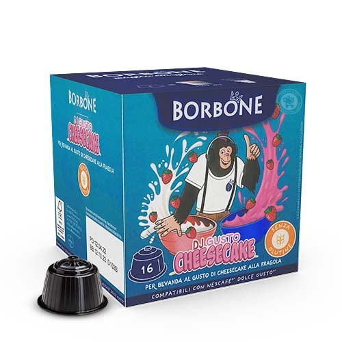 CAFFÈ BORBONE 64 Capsule Compatibili con Nescafe Dolce Gusto Bevanda Cheesecake Cioccolata Bianca alla Fragola l' Emporio del Caffè