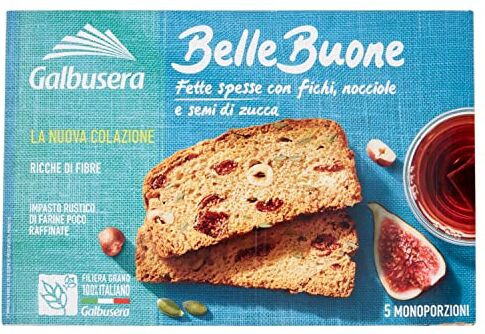 Galbusera Fette Biscottate Colazione Fichi e Nocciole Bellebuone, 200g