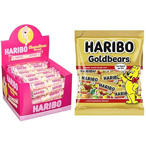 HARIBO Chamallows Girondo, Caramelle Gommose Marshmallows Incartate Singolarmente, Gusto Frutta & Orsetti D'Oro Multipack, 21 Mini Bustine Da 12gr
