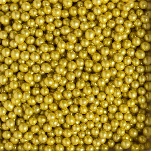 Decora , 5081151 Confezione da 1 Kg Perle Di Zucchero Oro 5 Mm