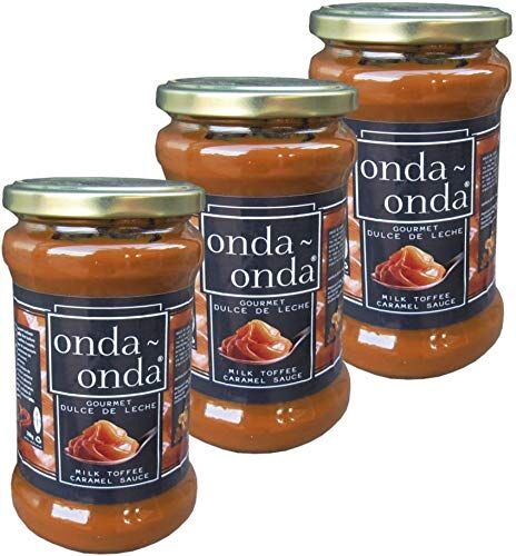 Onda Gourmet Dulce de Leche Salsa al latte di prima qualità al caramello. Topping cremoso per dolci, dessert, torte, banoffee pie, pancake, crêpes, gelati e budini 3x350g