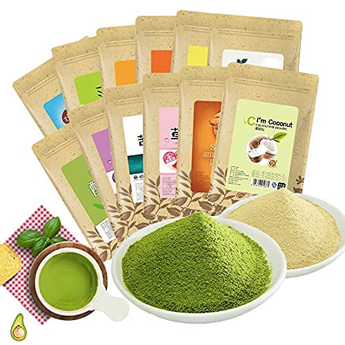 HELLOYOUNG 100 g 32 tipi di tè cinese matcha tè verde in polvere profumato maschera in polvere di tè in polvere (22 lievito di riso rosso 100 g)
