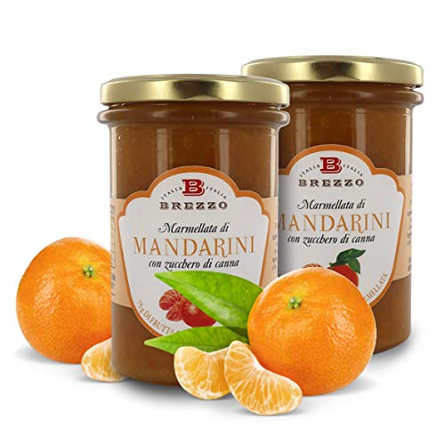 Brezzo Marmellata di Mandarino con Zucchero di Canna, 350 Grammi (Confezione da 2 Pezzi)