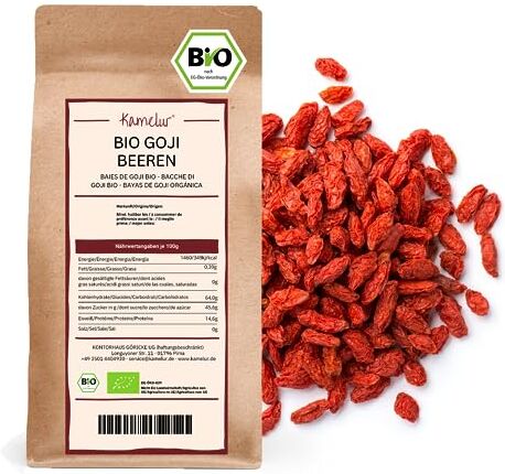 Kamelur 2KG Bacche di Goji bio essiccate Bacche di Goji bio non zuccherate come spuntino o come aggiunta a un delizioso muesli