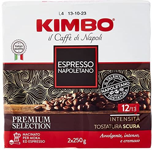 Kimbo Caffè Macinato Espresso Napoletano Confezione da 2 x 250 gr