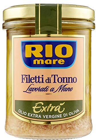 Rio Filetti di Tonno all'Olio Extravergine di Oliva, Lavorati a Mano, 1 Vasetto da 180g