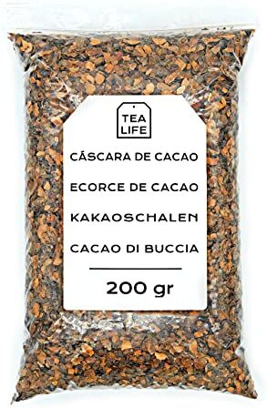 Tea Life Gusci de Cacao 200 gr Tè al Mallo di Cacao Tisane di Cacao Gusci de Cacao Sfuso Proprietà Naturali Infuso di Erbe (200 gr)