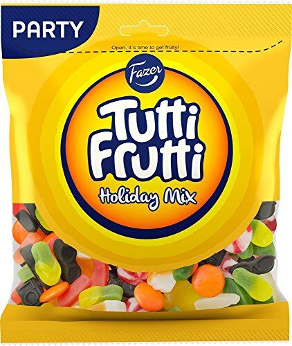 Fazer Tutti Frutti Holiday Mix Originale Finlandese Fruttato Liquirizia Liquirizia Salmiak Salmiac Cioccolato Gengive di vino Assortiti Caramelle Dolci Sacchetto per feste 350g