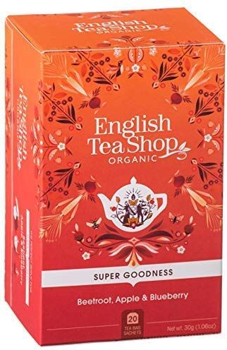 Generico English Tea Shop®   Infuso Biologico a Base di Barbabietola Rossa, Mela e Mirtillo Made in Sri Lanka 1 x 20 Bustine di Tè (30 Gr)