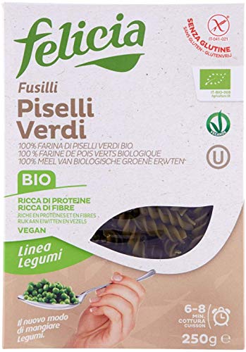 felicia FUSILLI PASTA CON FARINA DI PISELLI VERDI BIO SENZA GLUTINE VEGANA