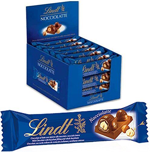 Lindt 36 BARRETTE  NOCCIOLATTE CIOCCOLATO AL LATTE CON 3 NOCCIOLE INTERE 40 GR