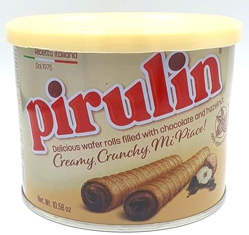 Generic PIRULIN Wafer Ripieni di Cioccolato e Nocciole. Barattolo da 300 g