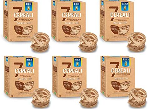 De Cecco Pasta ai 7 Cereali . Pasta ai 5 Cereali. Pasta  ai cereali (Tagliatelle n°203 250 gr, 6 Confezioni)