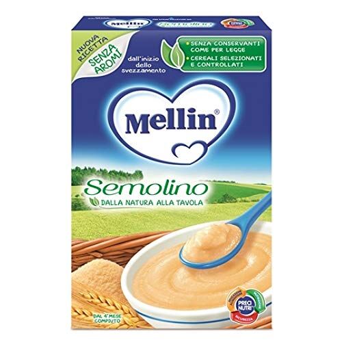 Mellin Semolino per Bambini, 4+ Mesi 500 gr [confezione da 12]