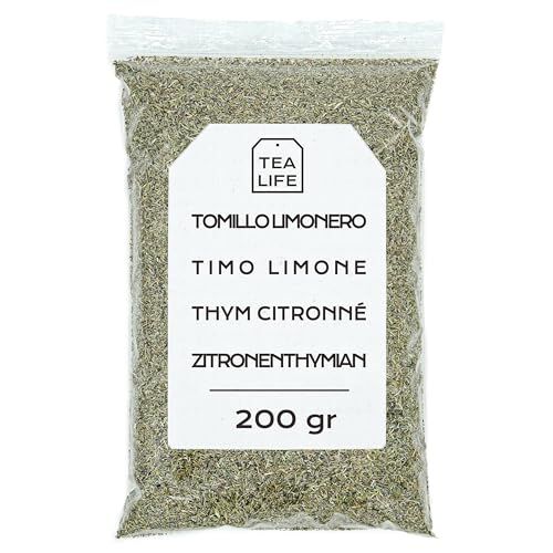 Tea Life Timo Limone 200gr Timo Essiccato Timo Strofinato Timo Limone Sfuso (Timo Limone, 200 gr)