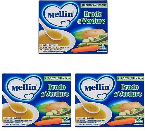 Mellin Brodo Verdure, 10 x 8g (Confezione da 3)