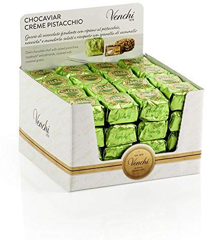 Venchi Confezione Chocaviar Cioccolatino Con Pasta Di E Frutta Secca Salata – Senza Glutine, Pistacchio, 1248 Grammo